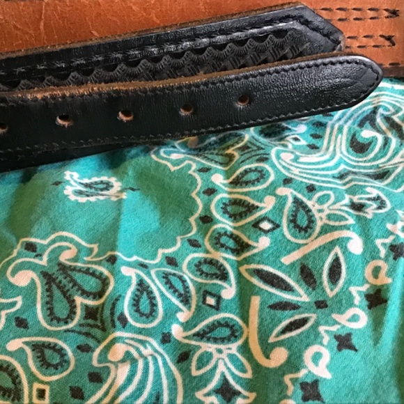 Western genuine top grade cowhide leather JAY-PEE size34 black belt - Picture 4 of 6